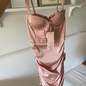 Brand new Oh Polly Bodycon Corset Mini dress in Pink!